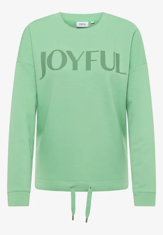 Sweater met trekkoord fennel green