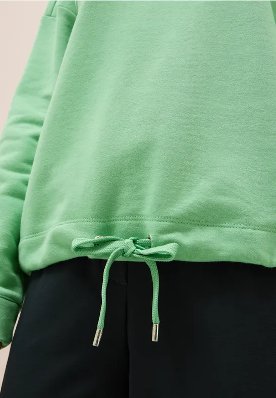 Sweater met trekkoord fennel green