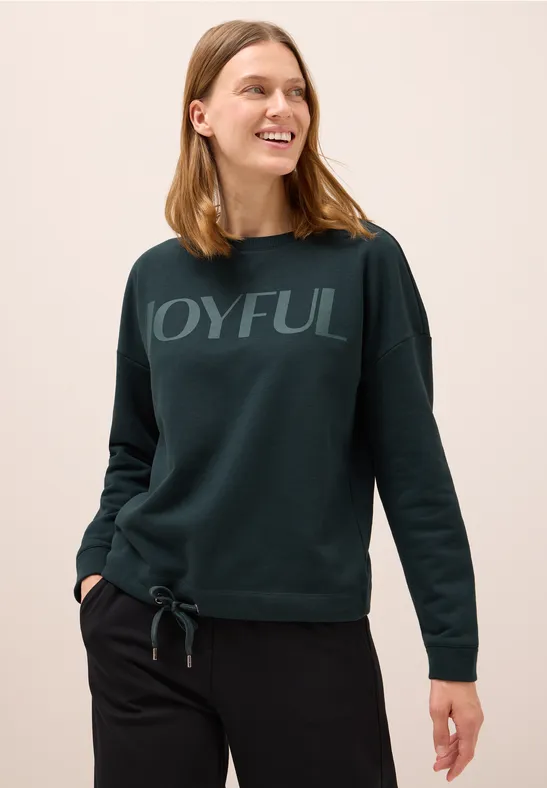 Sweatshirt mit Tunnelzug ink green