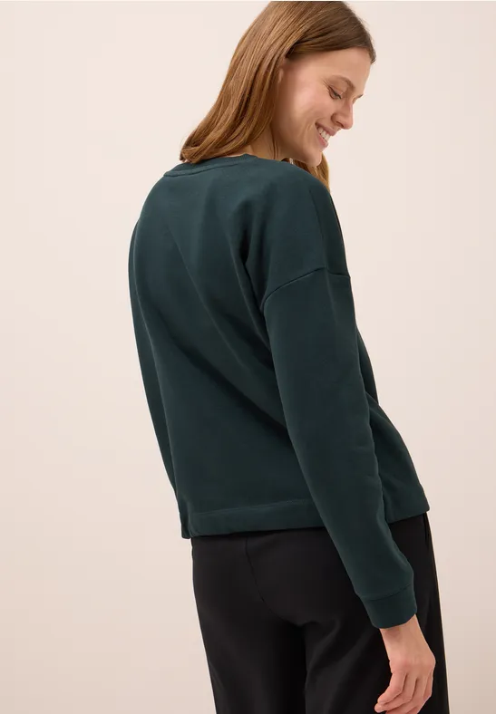 Sweatshirt mit Tunnelzug ink green