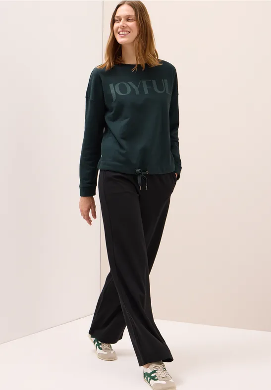 Sweatshirt mit Tunnelzug ink green