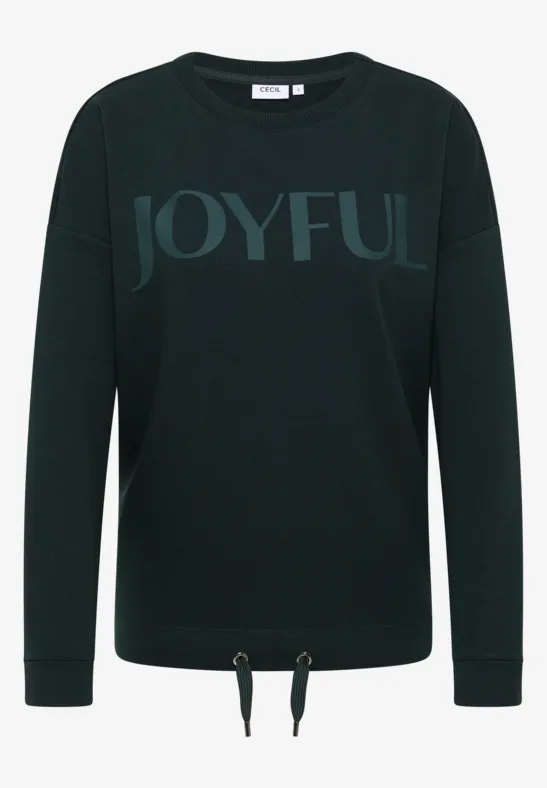 Sweatshirt mit Tunnelzug ink green