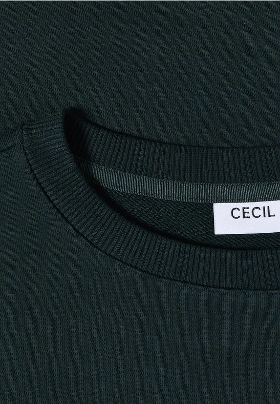 Sweatshirt mit Tunnelzug ink green