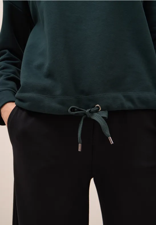 Sweatshirt mit Tunnelzug ink green