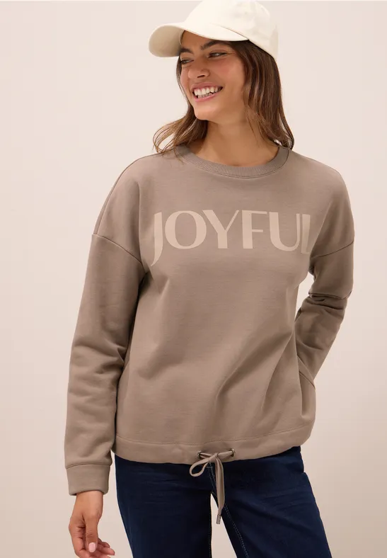 Sweater met trekkoord natural taupe