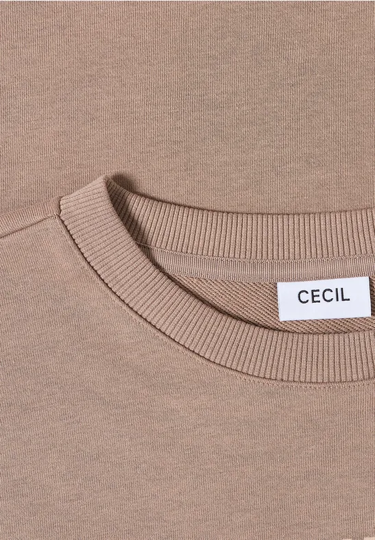 Sweater met trekkoord natural taupe