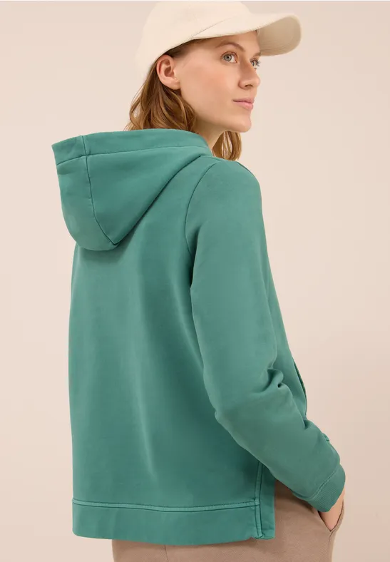 Garment dyed Hoodie jewel green