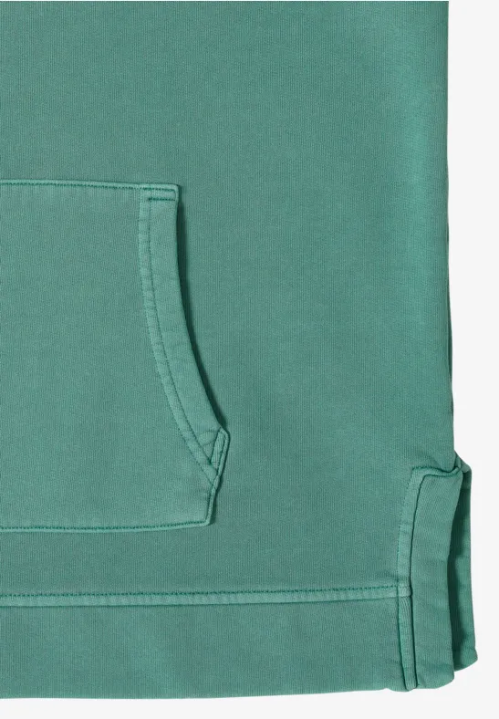 Garment dyed Hoodie jewel green