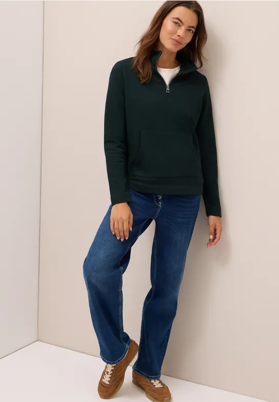 Sweatshirt mit Zipper ink green