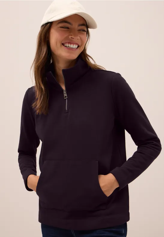 Sweater met rits eggplant red