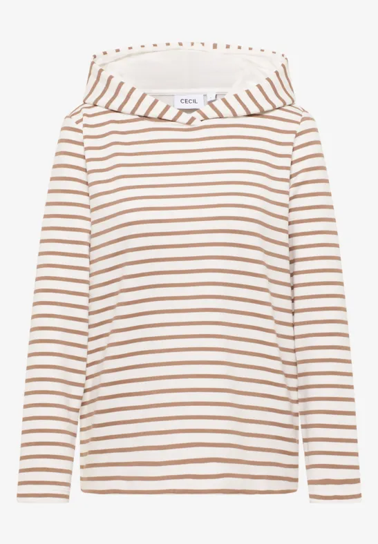 Gestreiftes Sweatshirt natural taupe