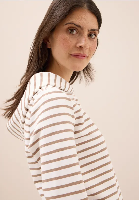 Gestreiftes Sweatshirt natural taupe
