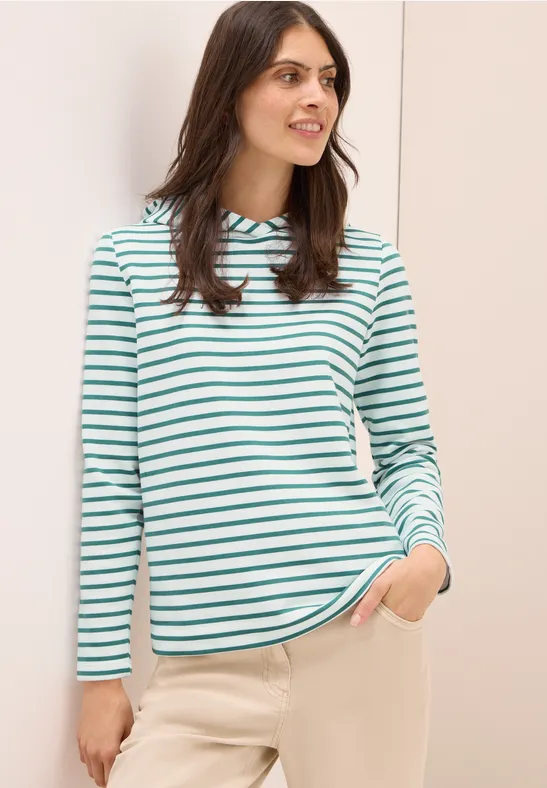 Gestreiftes Sweatshirt jewel green