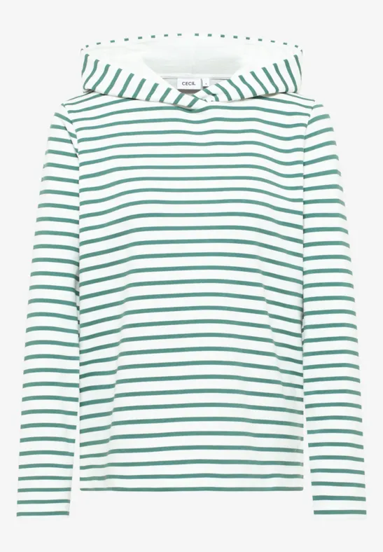 Gestreiftes Sweatshirt jewel green