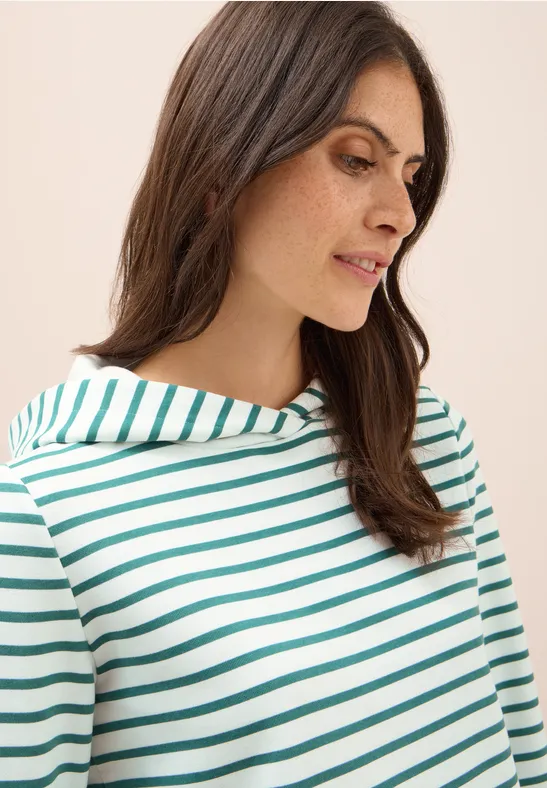 Gestreiftes Sweatshirt jewel green