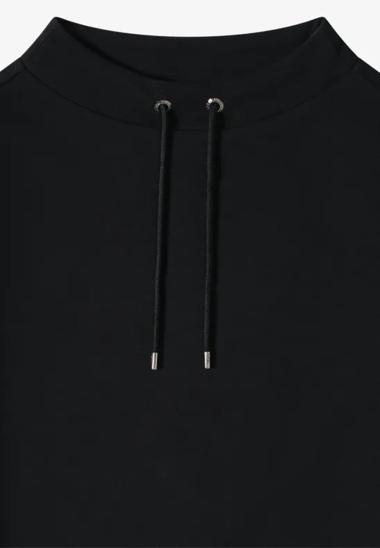 T-shirt structuré Funnel Neck Black