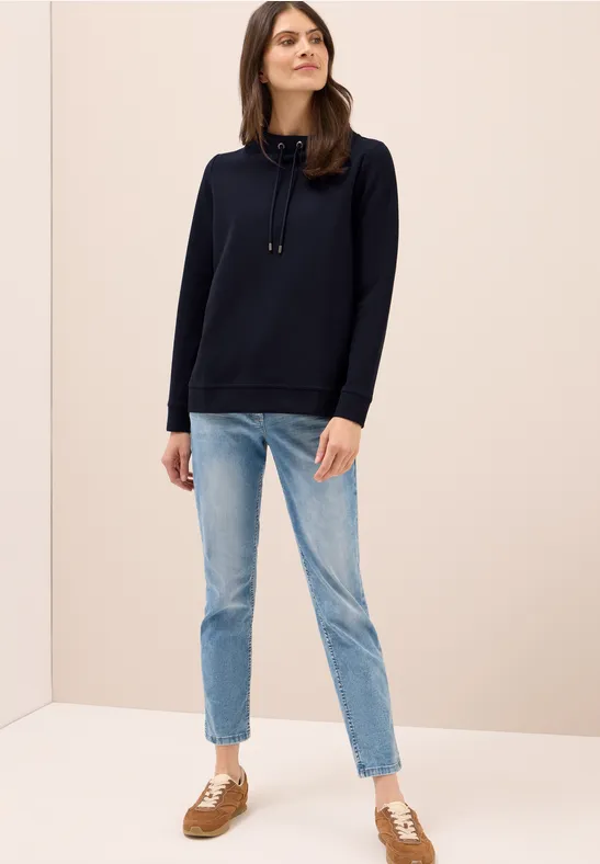 T-shirt structuré Funnel Neck urban dark blue