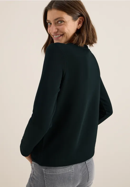Sweatshirt mit Stickerei ink green