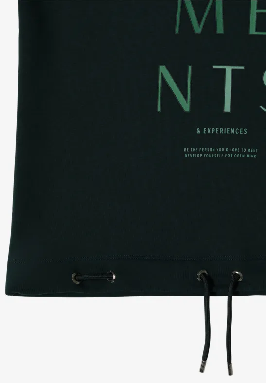 Sweatshirt mit Stickerei ink green