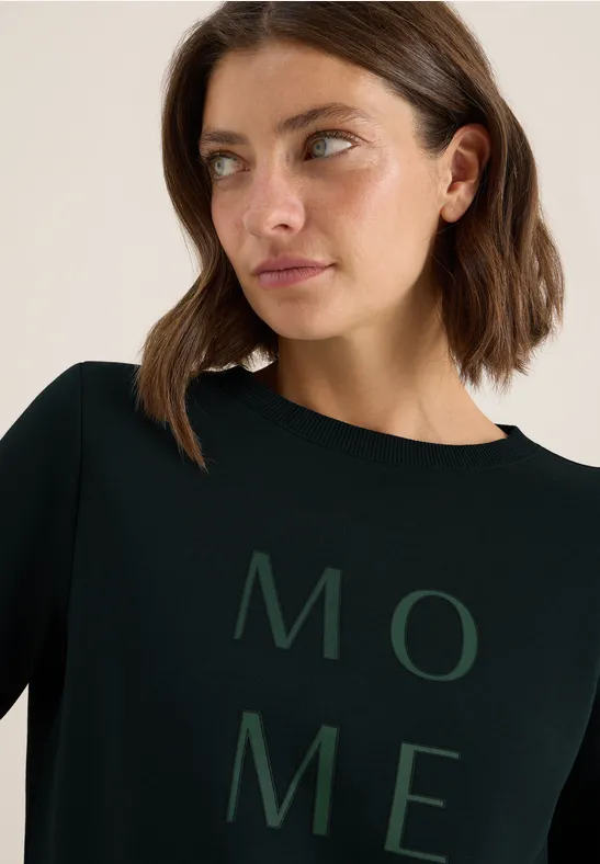 Sweatshirt mit Stickerei ink green