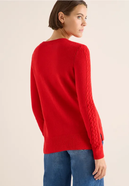 Pullover mit Strickdetail fiery red