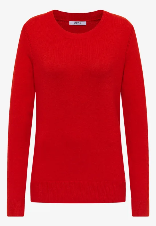 Pullover mit Strickdetail fiery red