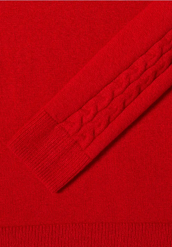 Pullover mit Strickdetail fiery red
