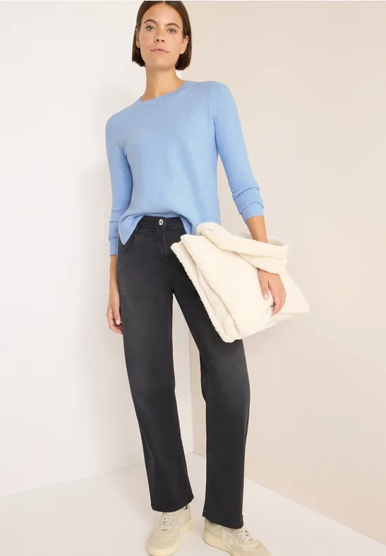 Pullover mit Strickdetail sporty light blue melange