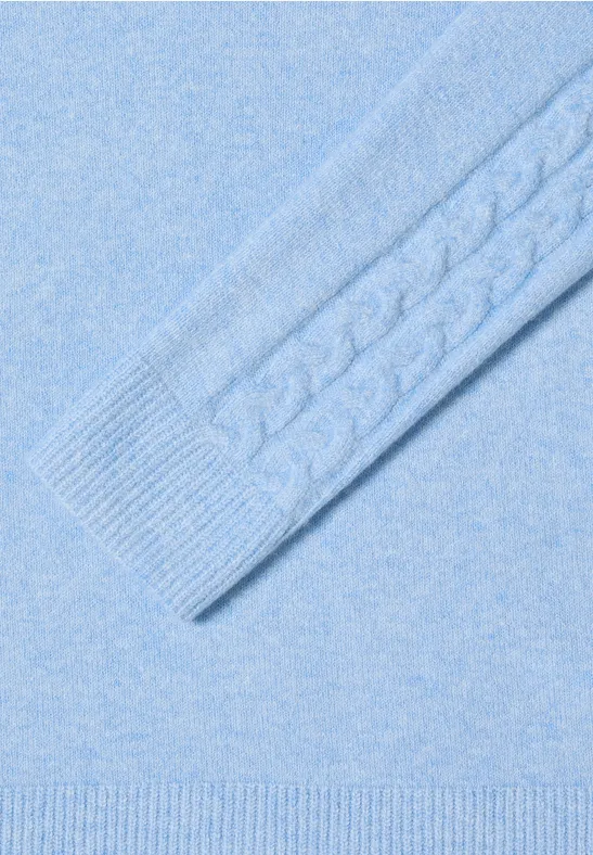 Pullover mit Strickdetail sporty light blue melange