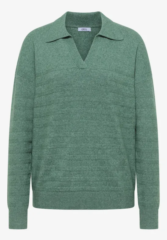 Doux pull-over structuré jewel green melange