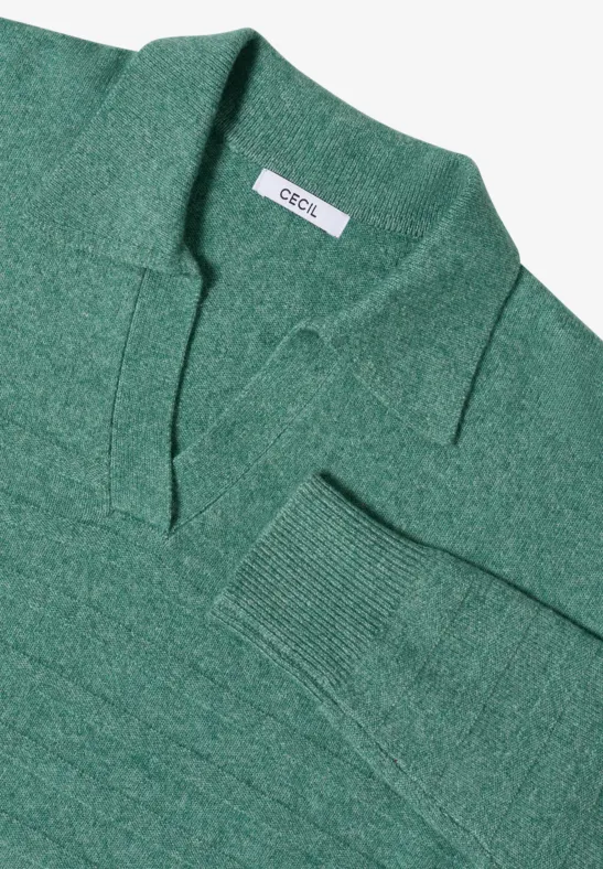 Doux pull-over structuré jewel green melange