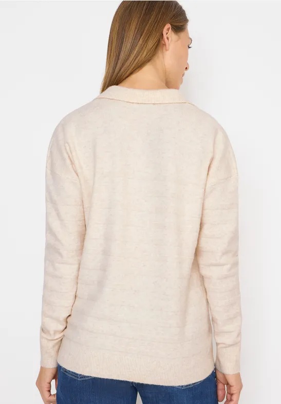 Softer Strukturpullover oat milk beige melange