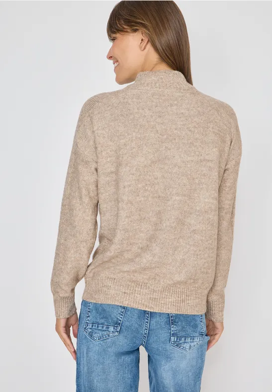 Pull à col troyer toffee cream melange
