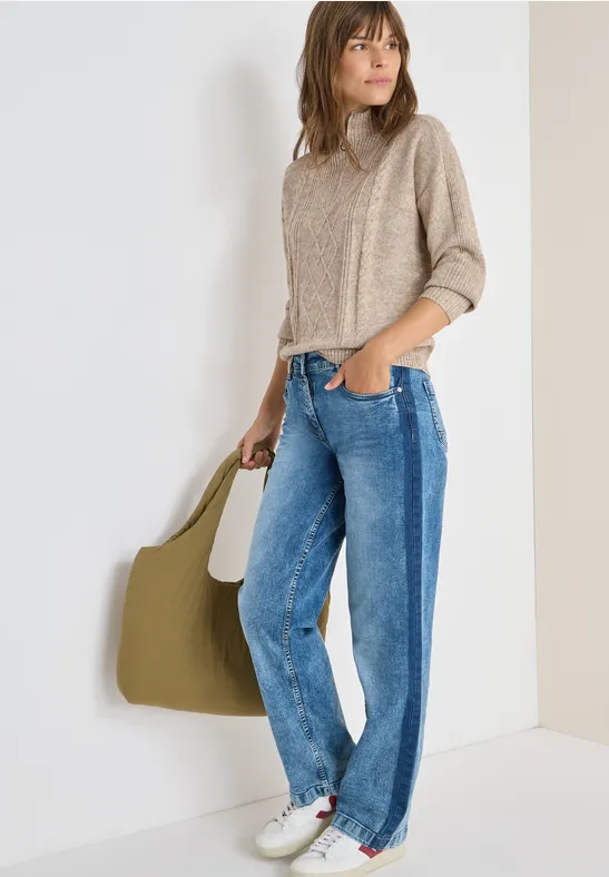 Pull à col troyer toffee cream melange