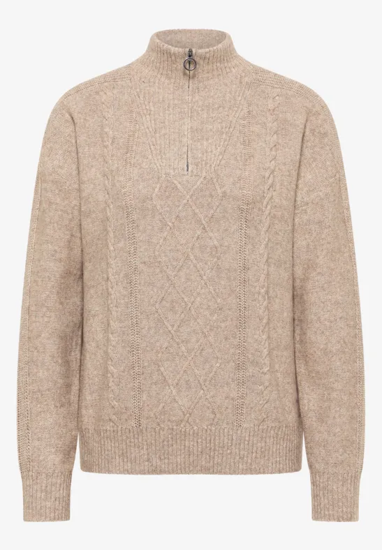Pull à col troyer toffee cream melange