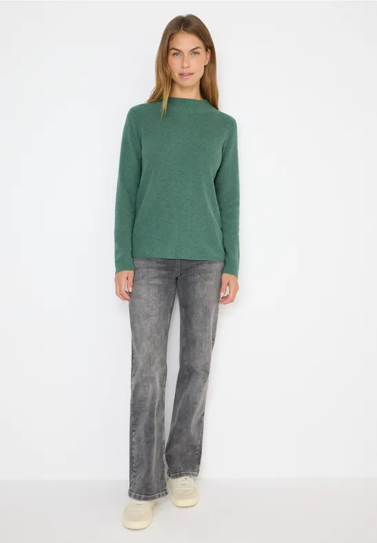 Strukturmix Pullover jewel green melange