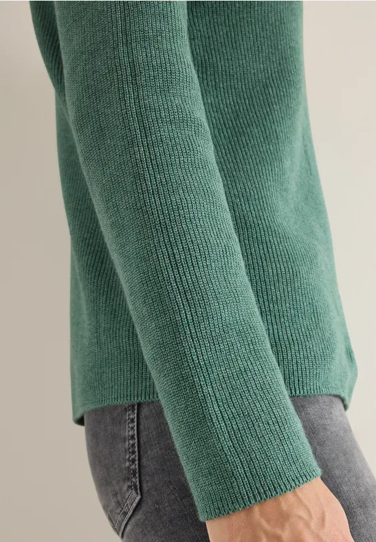 Strukturmix Pullover jewel green melange