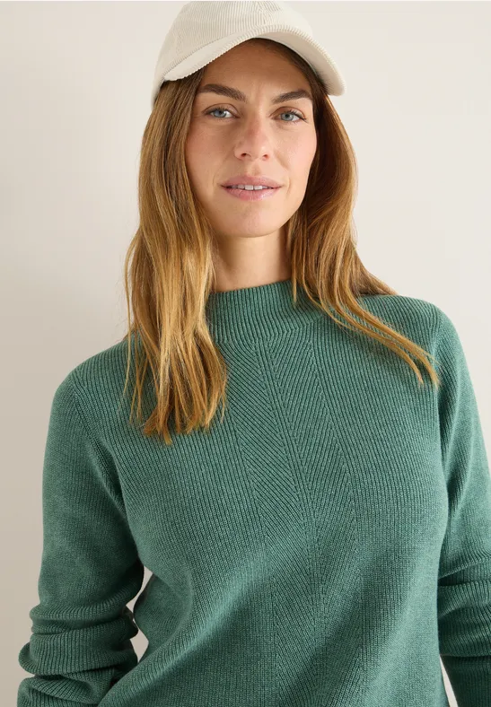 Strukturmix Pullover jewel green melange