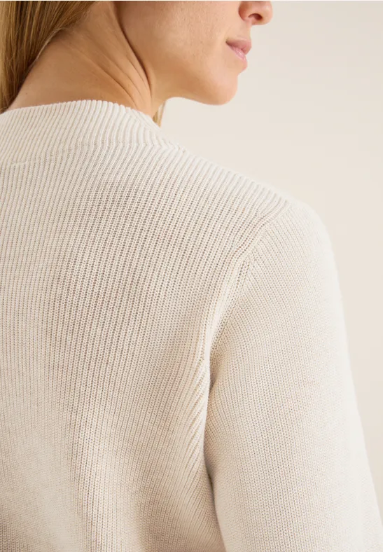 Strukturmix Pullover oat milk beige melange