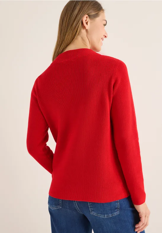Strukturmix Pullover fiery red