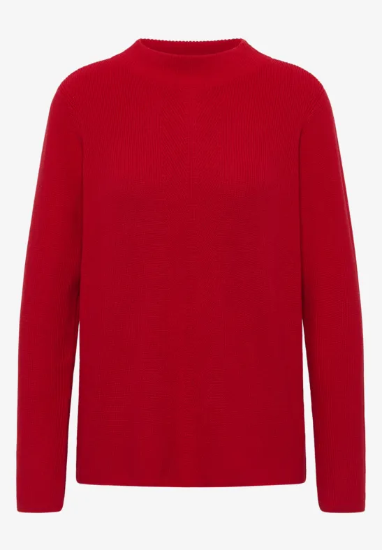 Strukturmix Pullover fiery red