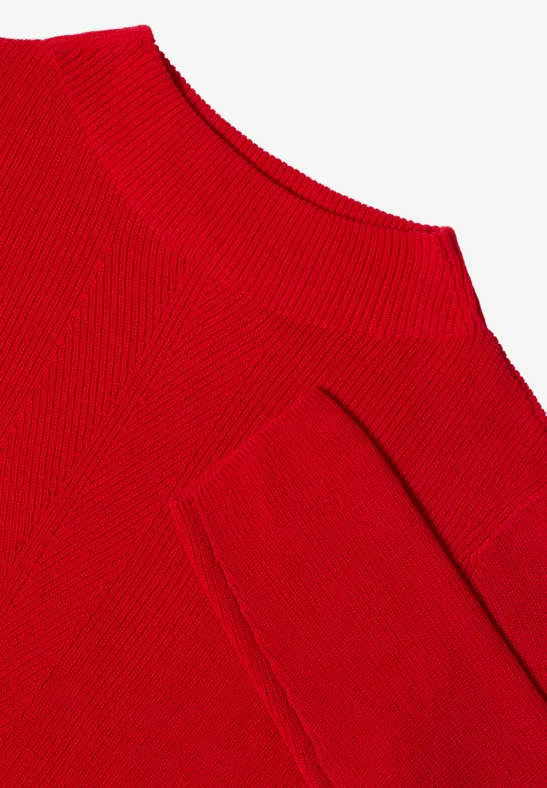 Strukturmix Pullover fiery red