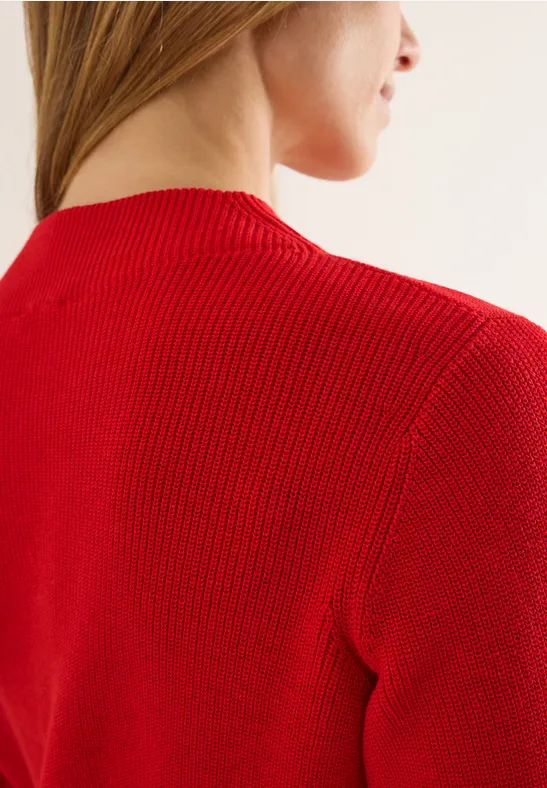 Strukturmix Pullover fiery red