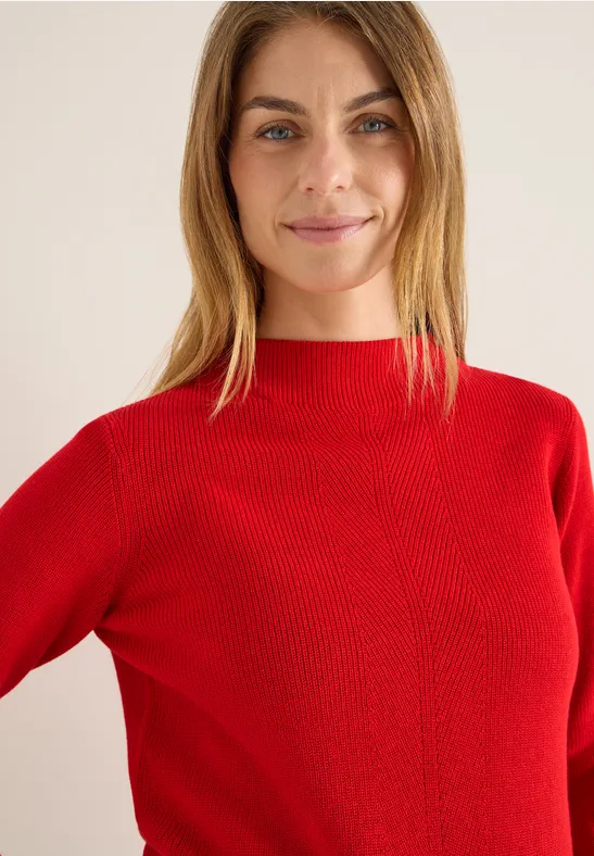 Strukturmix Pullover fiery red