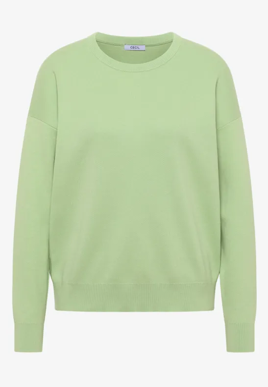 Strick Sweatshirt bamboo green