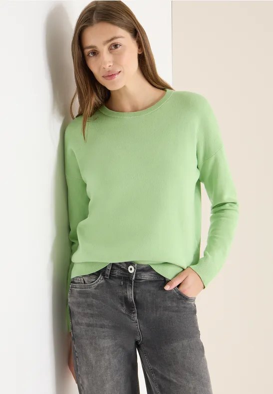 Strick Sweatshirt bamboo green