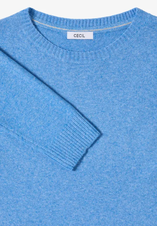 Softer Pullover in Unifarbe fountain blue melange