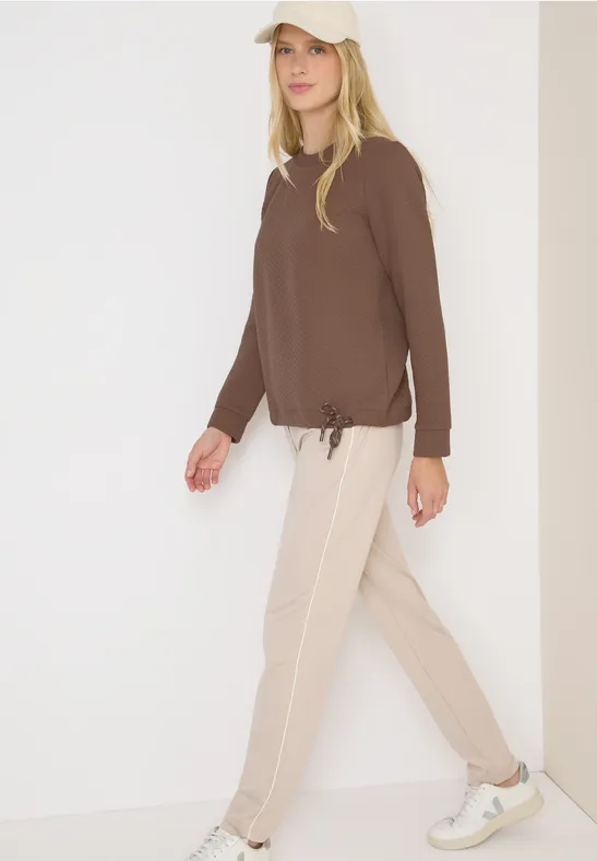 Sweatshirt mit Struktur cocoa taupe
