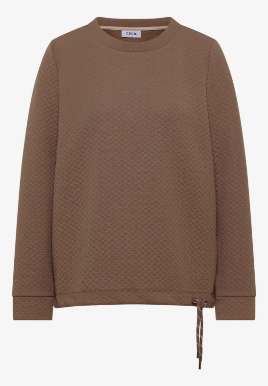 Sweatshirt mit Struktur cocoa taupe