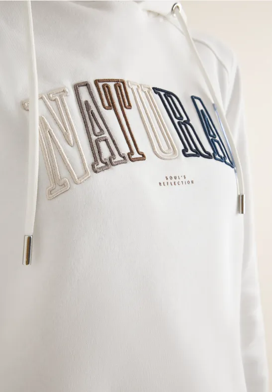 Hoodie mit Wording vanilla white